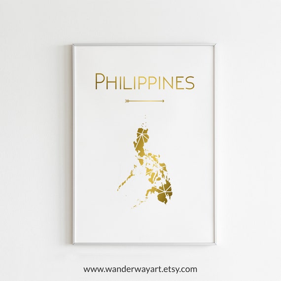 Philippines map Philippines art Philippines decor Etsy