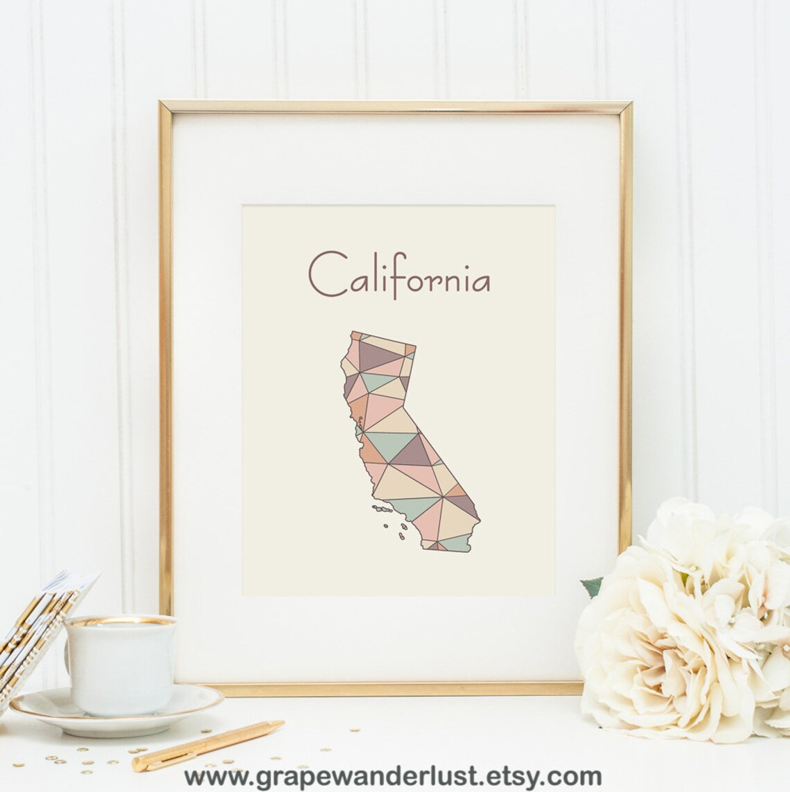 California wall art California map California print Etsy