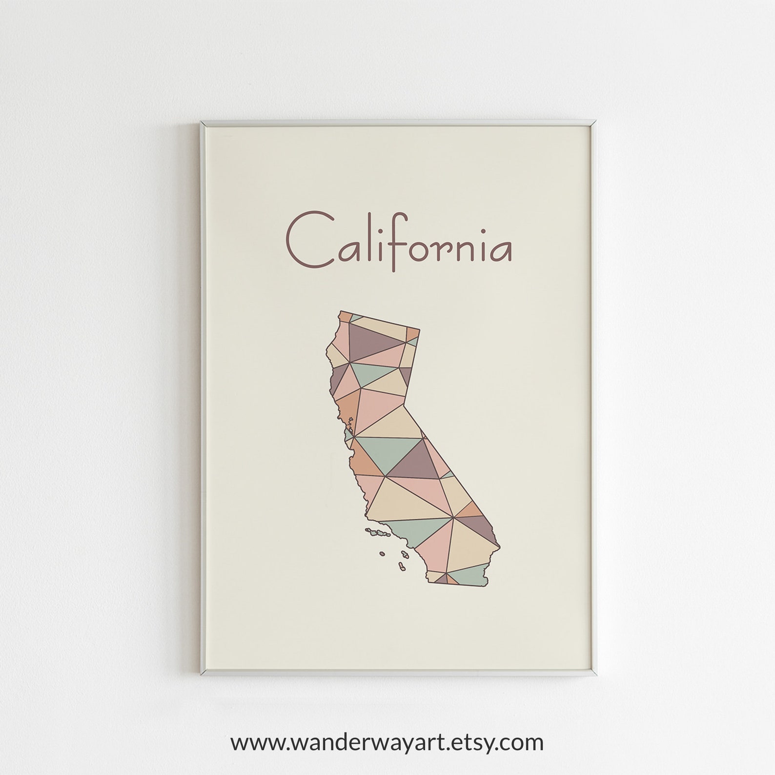 California wall art California map California print Etsy