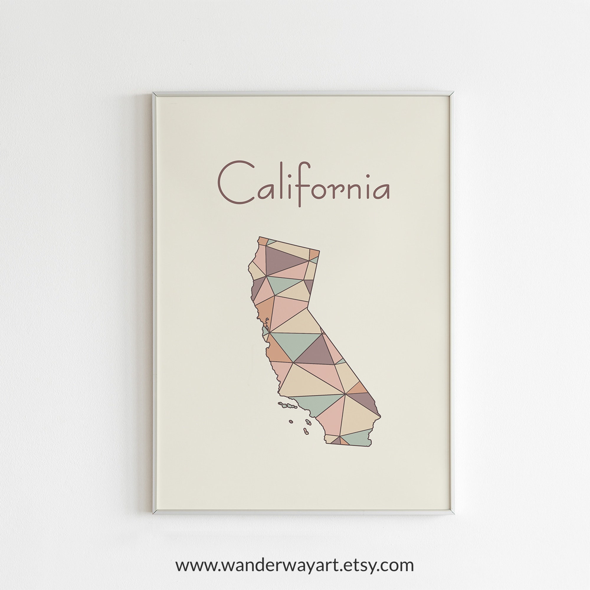 California wall art California map California print Etsy
