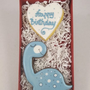 DINO & HEART Geschenk-Set aus Vanille- oder Schokokeks im Geschenkkarton image 1