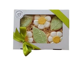 Blumen-Geschenkset aus Vanillekeks (6 oder 8 Kekse), personalisierbar
