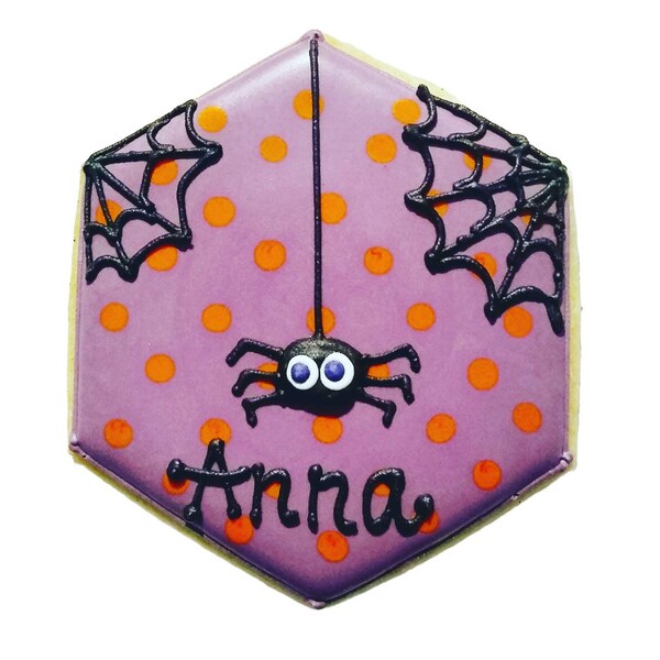 1*Halloween Cookie, essbare Namenkarte, Platzkarte, Tischkarte aus Schoko- oder Vanillekeks zur Halloweenparty
