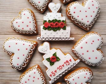 Hochzeitsgeschenk für das Brautpaar im Geschenkkarton aus Lebkuchen oder Keks