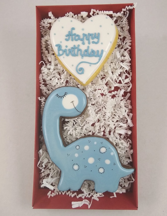 DINO & HEART Geschenk-Set aus Vanille- oder Schokokeks im Geschenkkarton