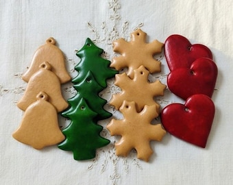 12 große Lebkuchen zum Dekorieren in Herz-, Tannenbaum-, Schneeflocken- und Glockenform (11-12 cm)