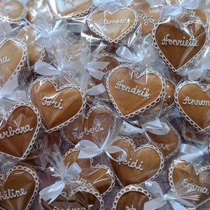 Essbare Tischkarte, Platzkarte, handgemachtes Gastgeschenk aus Lebkuchen zur Hochzeit oder anderen Anlässen (9,5 cm)