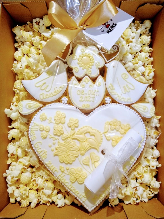 Persönliches Geschenk für das Brautpaar aus Lebkuchen 20x25 cm Personalisierbar. Geschenkverpackung