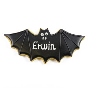 Fledermaus / Bat Essbare Namenkarte, Platzkate, Tischkarte aus Schoko-oder Vanillekeks