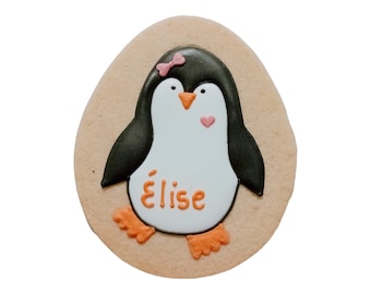 Pinguin-Keks: pinguinkoekje, personaliseerbare reep, 12 cm