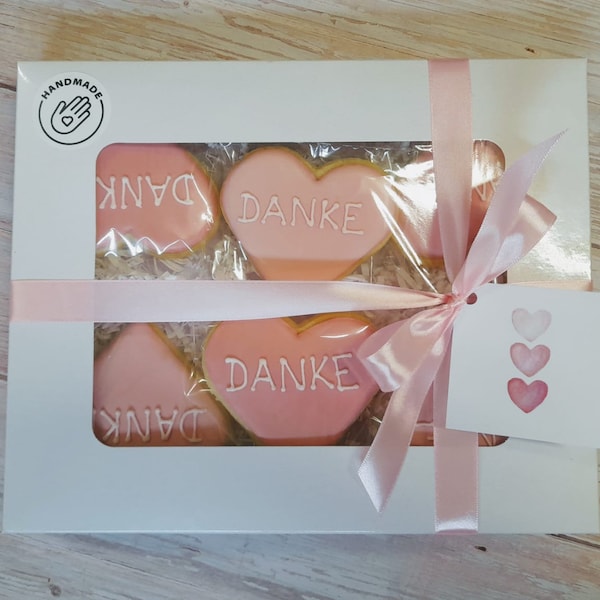 DANKE Keks-Paket im Geschenkkarton (20*27cm) & Grußkarte für deine persönliche Nachricht