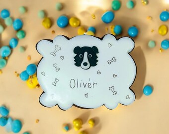 4 * Cookies mit Hunden zur Kinderparty, personalisierbar mit Namen. 11 cm