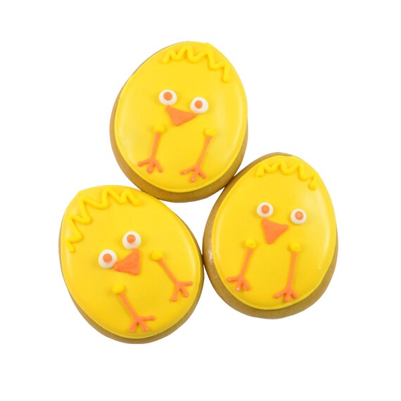 5 Ostereier - Küken Kekse im Cellophanbeutel Ostergeschenk. Personalisierbar 8cm