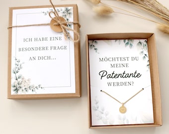 Patentante fragen: Möchtest du meine Patentange werden? – Geschenkbox inkl. Kette & Karte | Taufe, Kommunion, Konfirmation