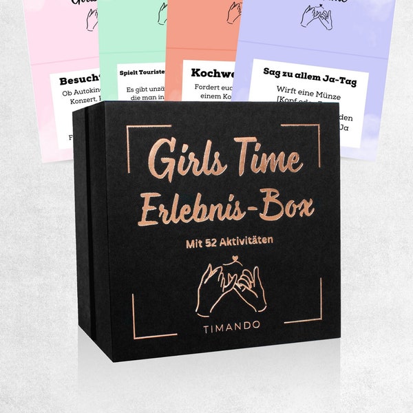 Geschenk beste Freundin Erlebnis Box | Girls Time - 52 Unternehmungen für Freundinnen | coole Ideen für euren Mädels-Tag Geburtstagsgeschenk