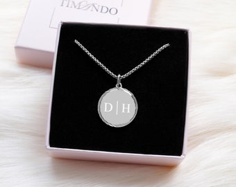 Necklace with engraving personalized 2 letters silver-colored initials necklace customizable initial letters gifts for women