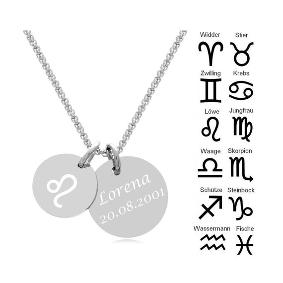 Zodiac Necklace With Engraving Necklace 