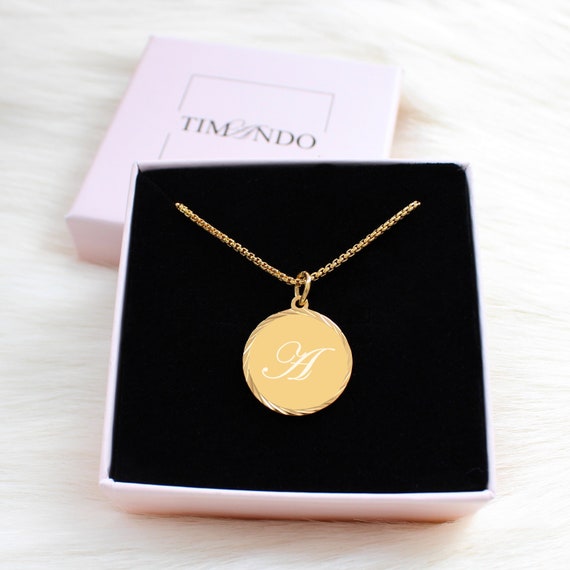 Plate Necklace With Engraving Gold Name 