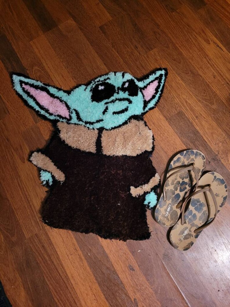 Baby Yoda tufted rug Etsy