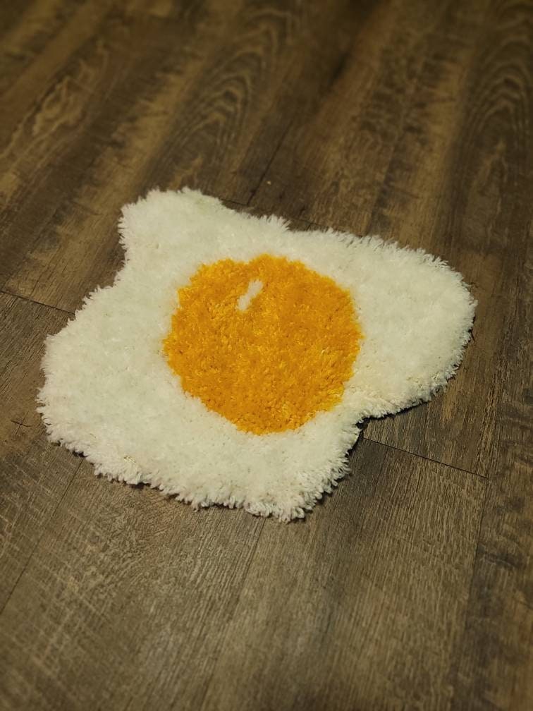 Tufted Fried Egg Rug Etsy
