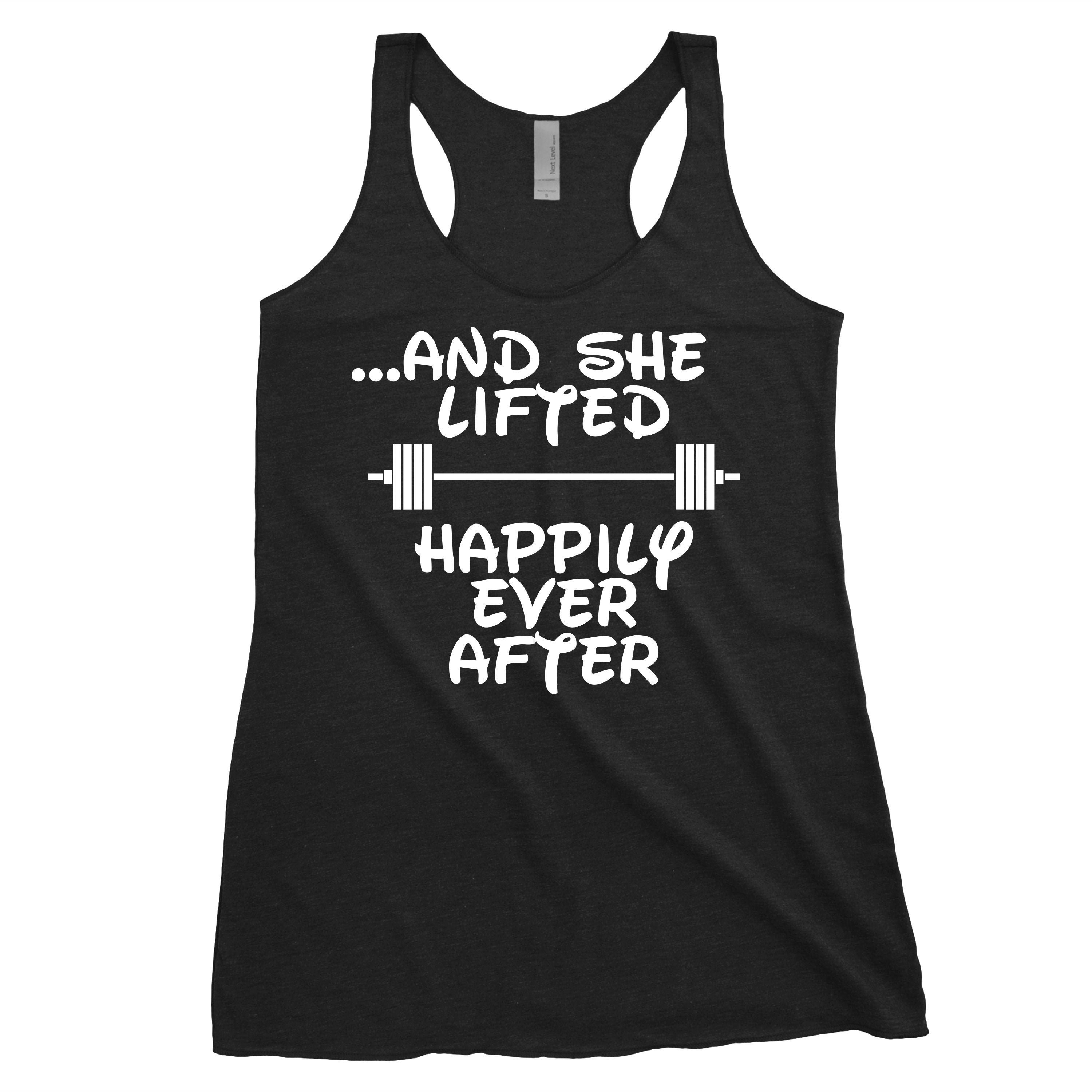 And she lifted happily ever after womens racerback workout | Etsy