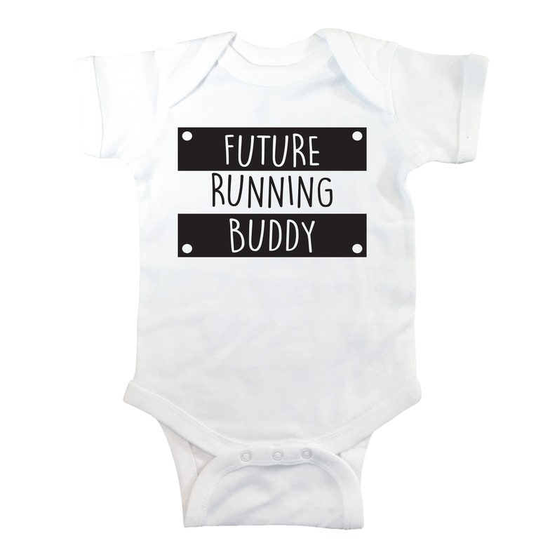 Future Running Buddy Creeper, Running Bodysuit, Marathon creeper, Jogging Creeper White Black Writing