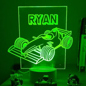 パーソナライズされたフォーミュラ ワン F1 レーシングカー ナイト ライト。