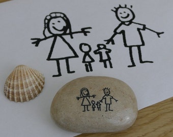 Pebble Engraved With Children&#39;s Drawing | Gifts In Your Own Handwriting