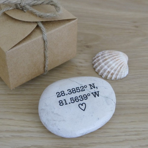 Co Ordinates Gift | Romantic Gifts | Engraved Stones | Couple Gift Ideas