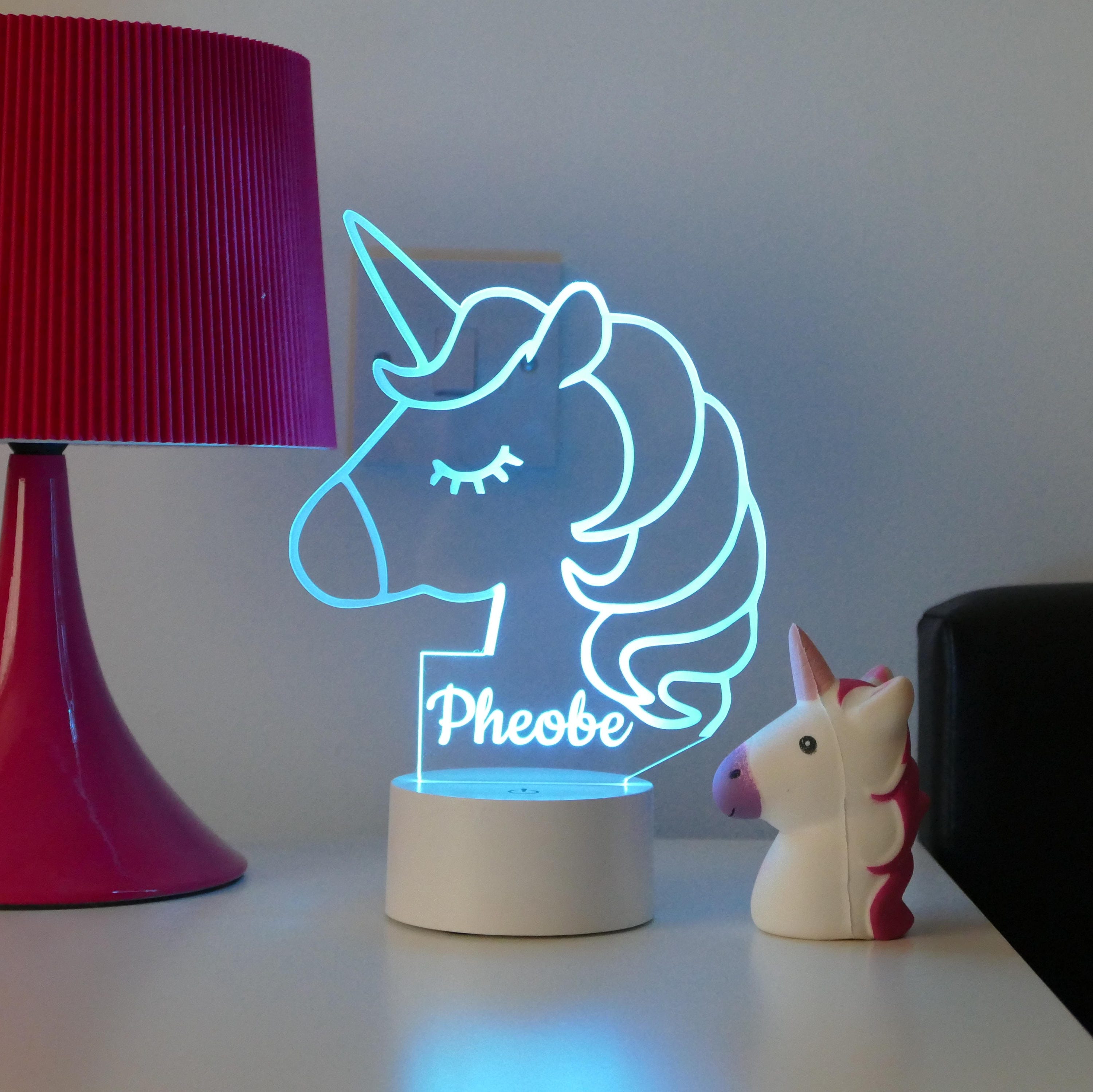 Details about   Rainbow Unicorn Head LED Night Lights Up Bedroom Home Decoration Lamp Kid's Gift 