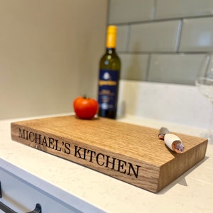 Personalised Oak Chopping Board Solid Oak Cutting Board 35cm x 22cm image 6