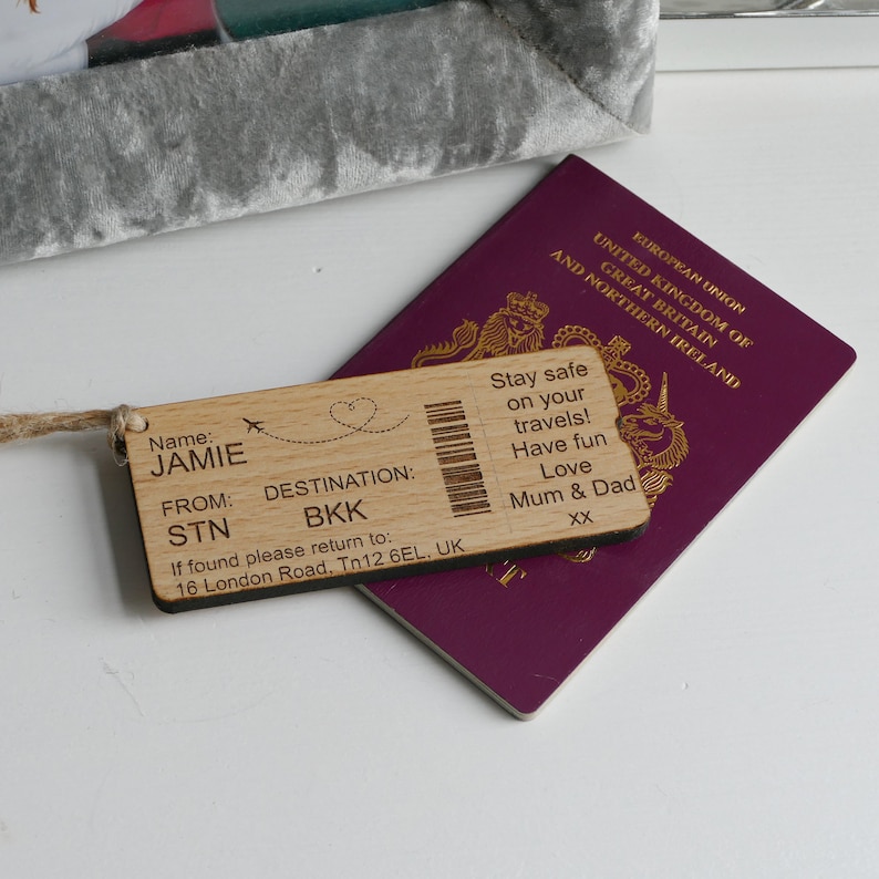 Personalised Boarding Pass Luggage Tag Travelling Gifts Holiday Reveal Ideas Personalised Luggage Tag image 5