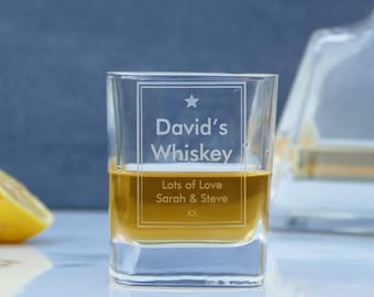 Personalised Whiskey Tumbler, Engraved Whiskey Glass