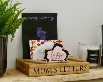 Personalised Oak Letter Stand | Solid Oak Letter Stand | Letter Organiser | Letter Holder | Oak Gifts | Oak Letter Rack