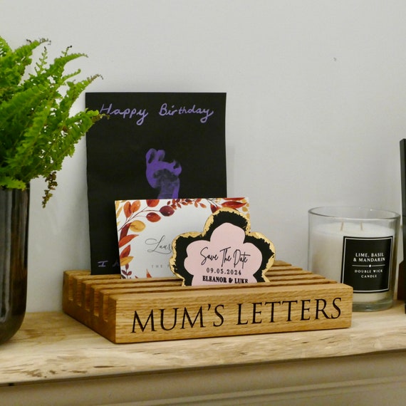 Personalised Oak Letter Stand | Solid Oak Letter Stand | Letter Organiser | Letter Holder | Oak Gifts | Oak Letter Rack