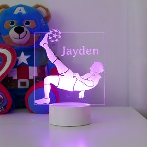 Personalised Football Night Light Football Night Lamp Children's Lights Kids Bedrooms Football Nursery Decor Boys Room Night Light 画像 4