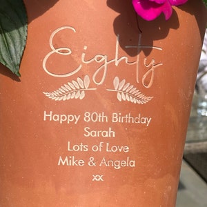 Birthday Flower Pot any number and message image 4