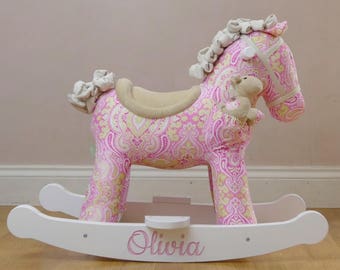 Pink Children's Rocking Horse | Personalised | 1st Birthday Gift | 1st Christmas Gift
