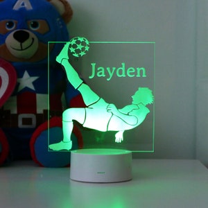 Personalised Football Night Light Football Night Lamp Children's Lights Kids Bedrooms Football Nursery Decor Boys Room Night Light 画像 1