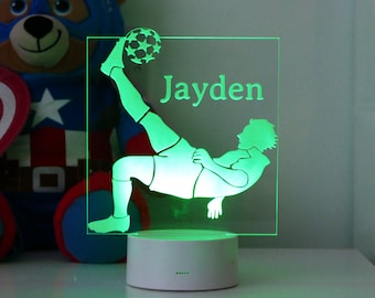 Personalised Football Night Light| Football Night Lamp | Children's Lights | Kids Bedrooms | Football Nursery Decor | Boys Room Night Light