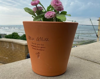 Personalised Teachers Flower Pot, Teachers Leaving Gifts