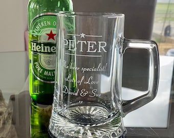 Personalised Beer Tankard | Engraved Beer Glass