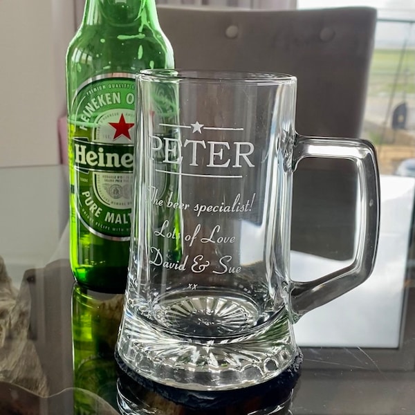 Personalised Beer Tankard | Engraved Beer Glass