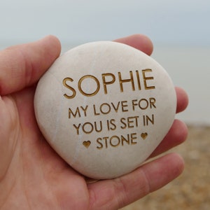 Personalised Love Set in Stone Pebble | Romantic Gifts | Love Stones