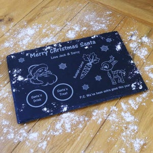 Personalised Santa and Rudolph Slates