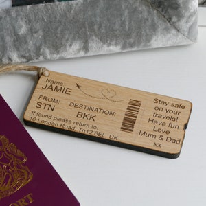 Personalised Boarding Pass Luggage Tag Travelling Gifts Holiday Reveal Ideas Personalised Luggage Tag image 3