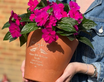 Birthday Flower Pot - any number and message