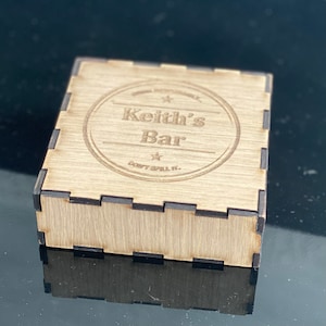 Personalised Slate Bar Mats With Personalised Box| Home Bar Gifts | Set of 4 Bar Coasters | Slate Beer Mats | Lockdown Bar Gifts
