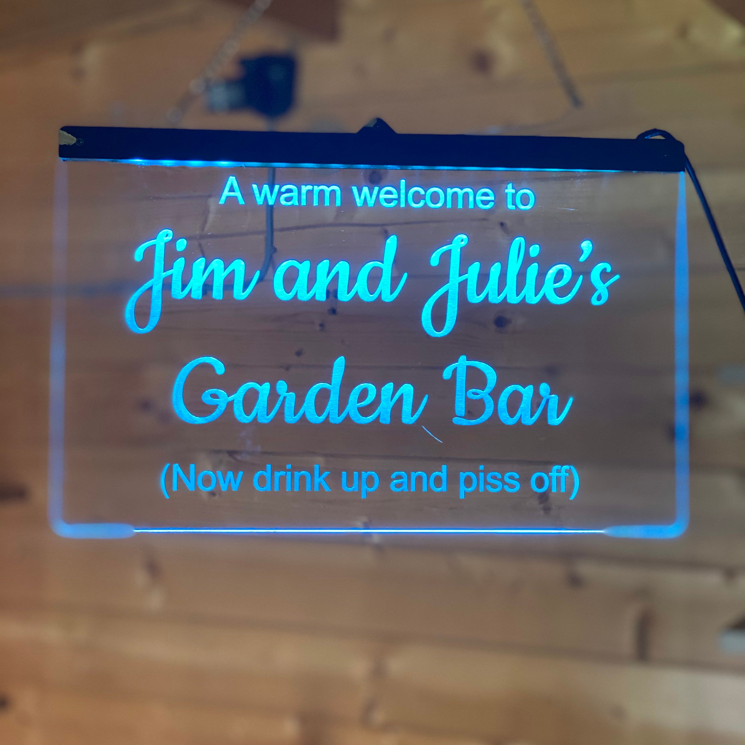 LED Personalised Bar Sign Etsy UK