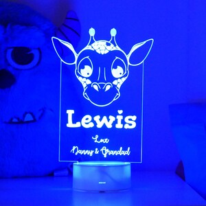 Personalised Giraffe Night Light Kids Giraffe Bedroom Decor Personalised Baby Gifts Night Lights image 2